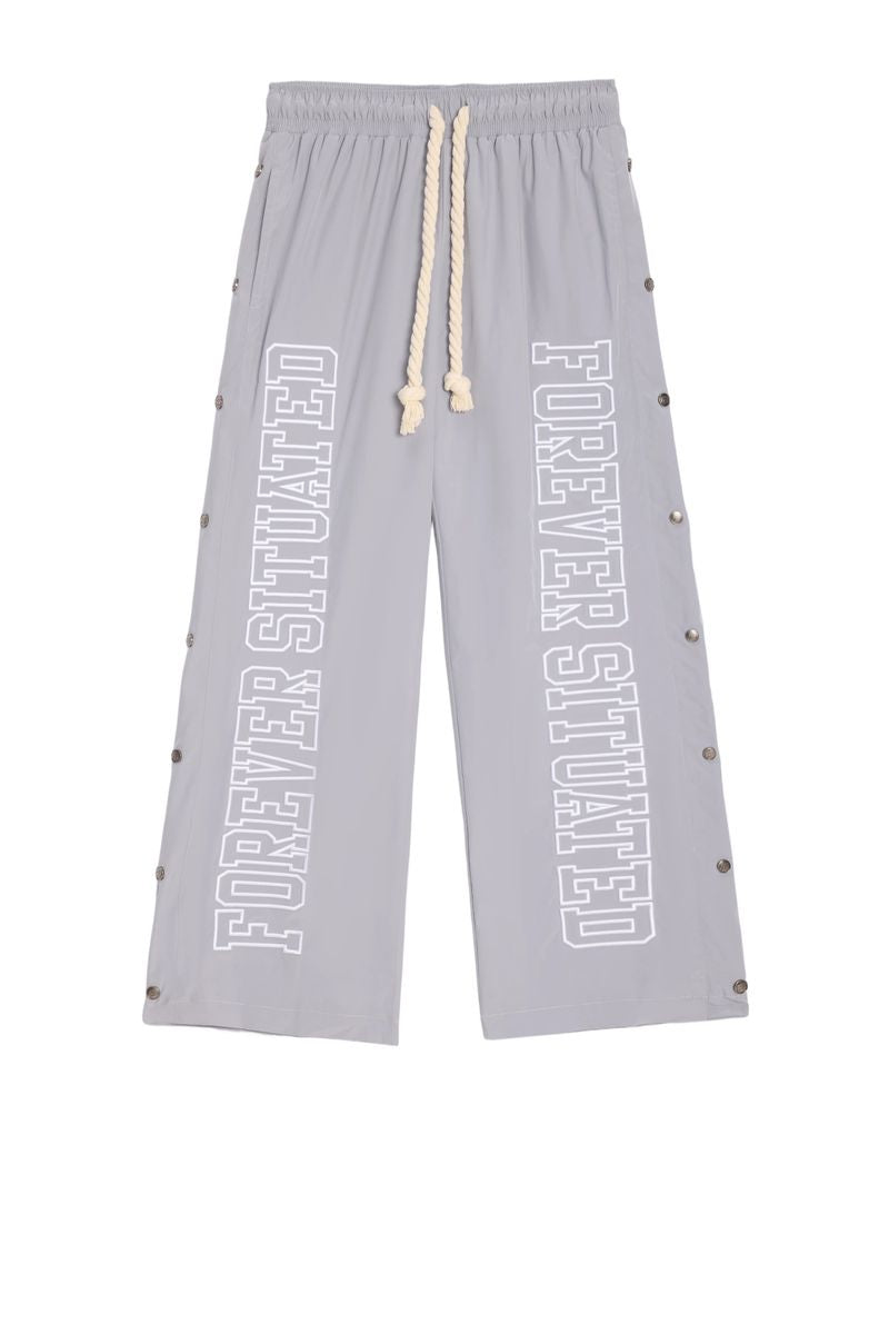 Forever Situated Nylon Track Pants – Grey