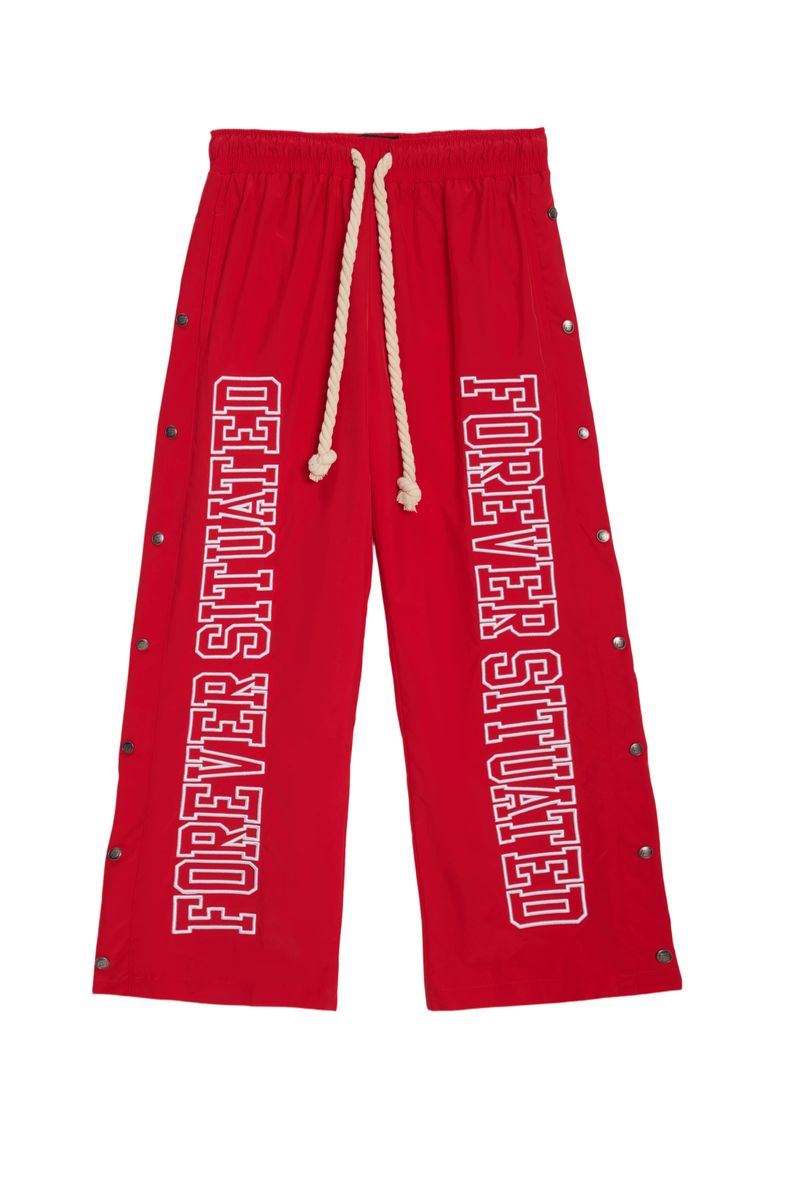 Forever Situated Nylon Track Jacket & Pants Set – Red