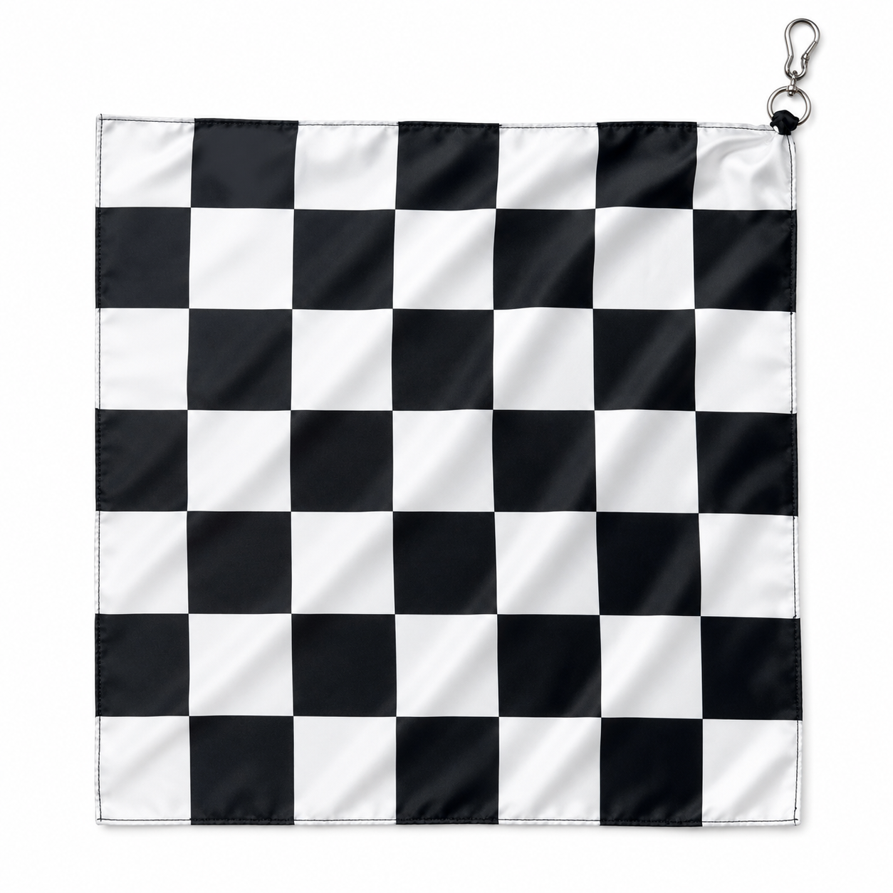 GFTD Checkered Carabiner Scarf – Black & White Checker Pattern Accessory