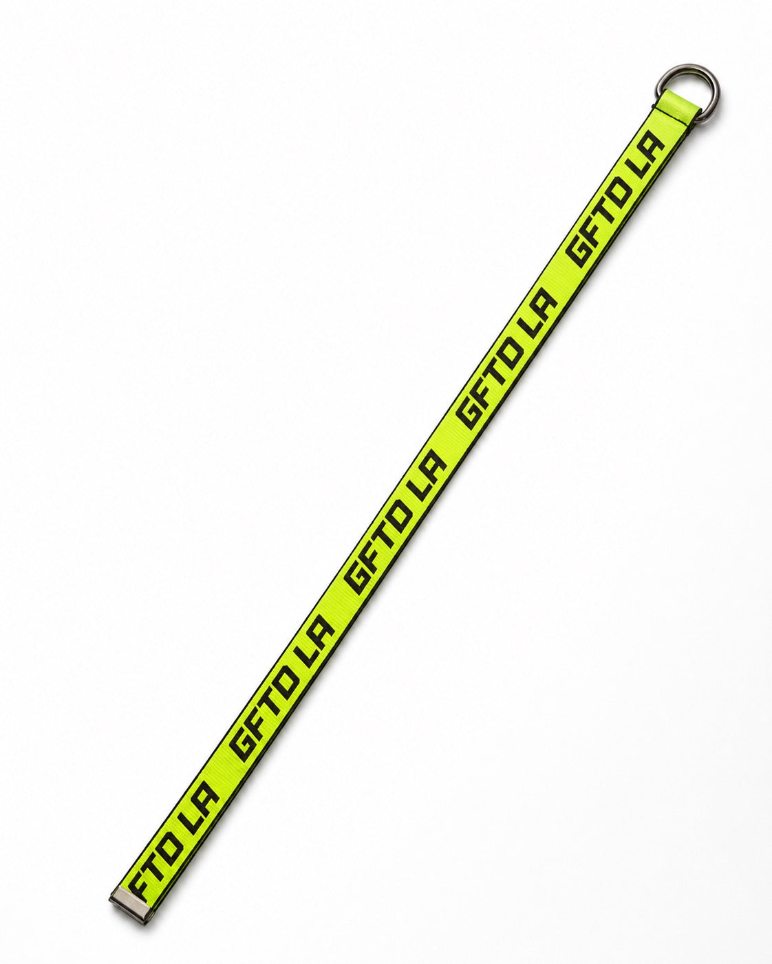 GFTD LA Double D-Ring Web Belt – Neon Green & Black Adjustable Streetwear Belt