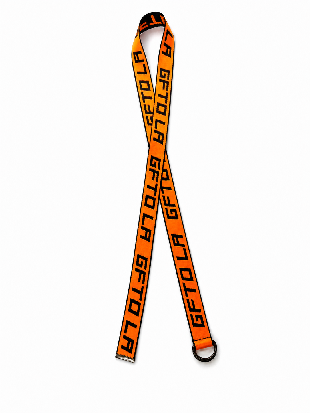 GFTD LA Orange Double D-Ring Web Belt – Adjustable Streetwear Belt 62” x 1.5”