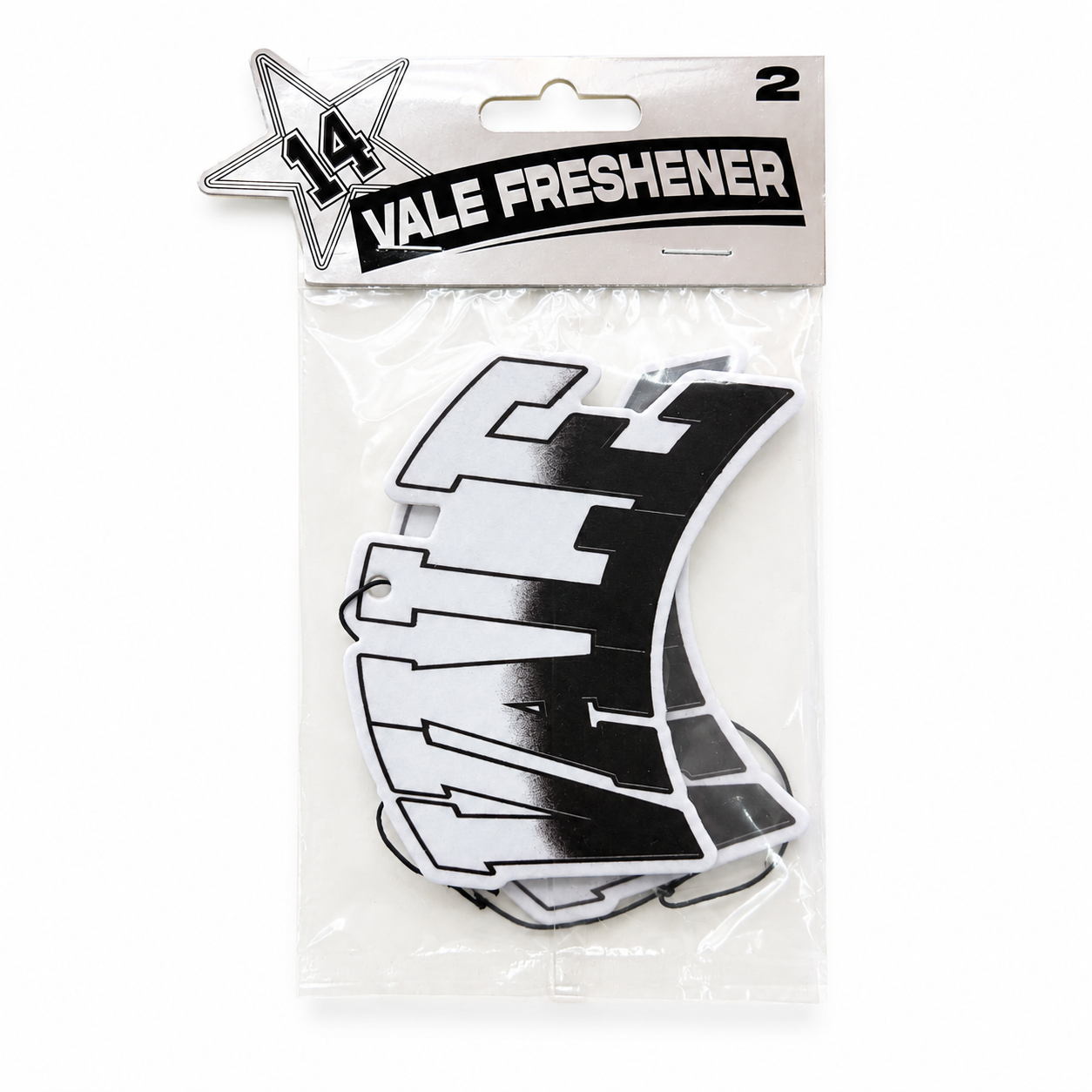 Vale Forever Gradient Logo Hanging Air Freshener – Black & White | Premium Car Air Freshener