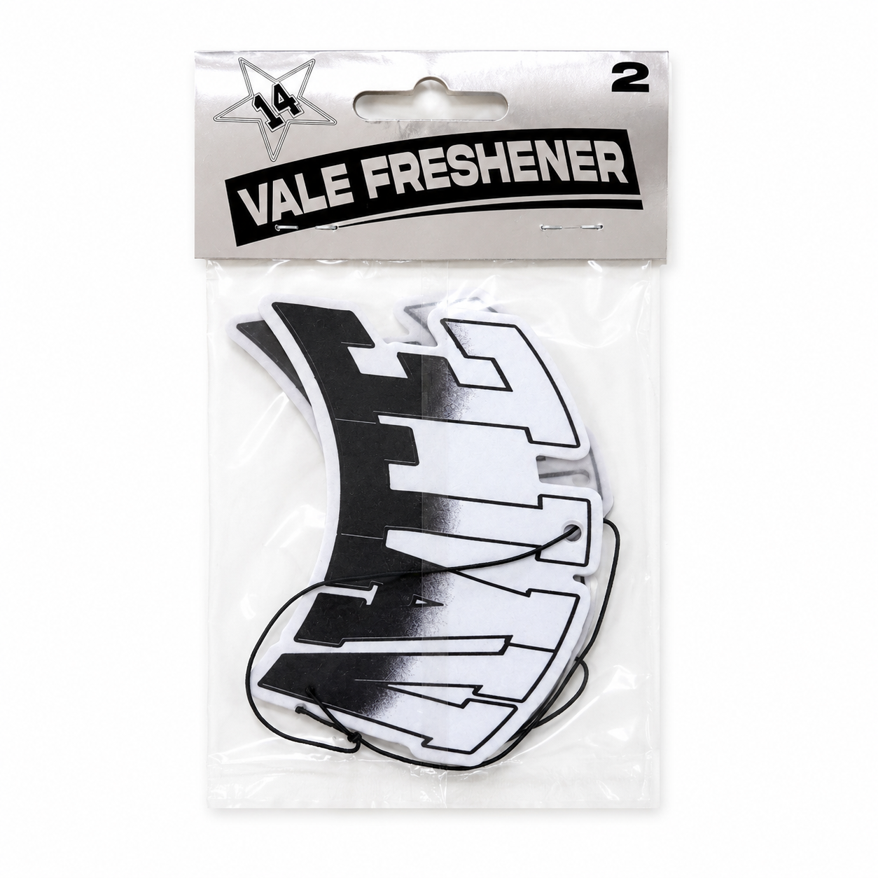 Vale Forever Gradient Logo Hanging Air Freshener – Black & White | Premium Car Air Freshener