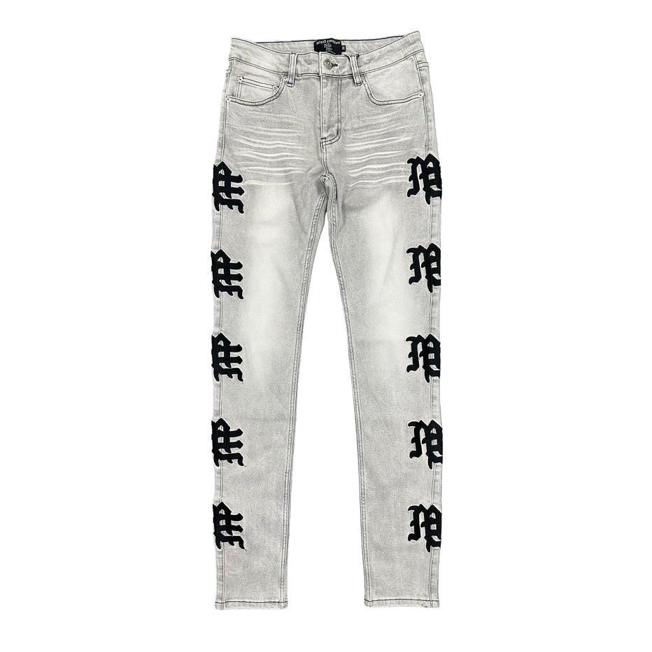 Mixes Emotions Monogram Denim Grey Wash