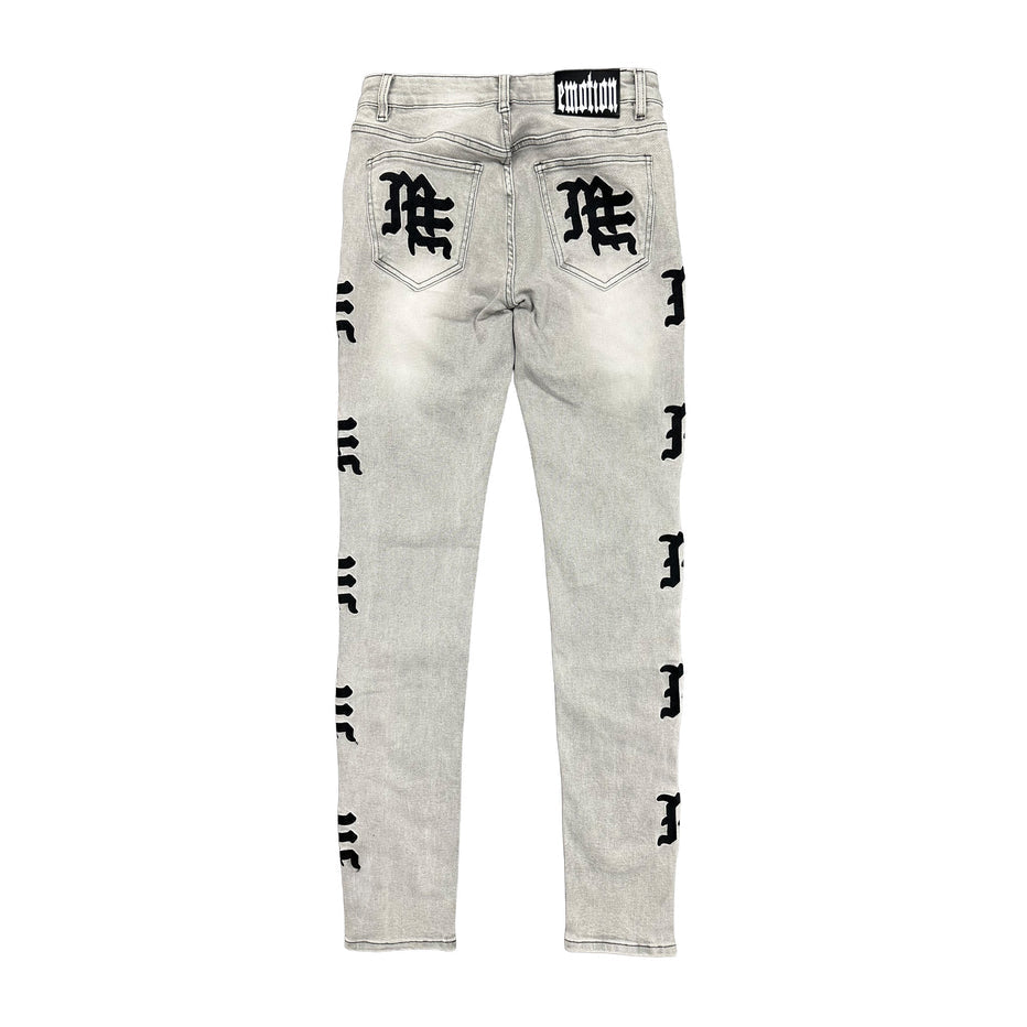 Mixes Emotions Monogram Denim Grey Wash