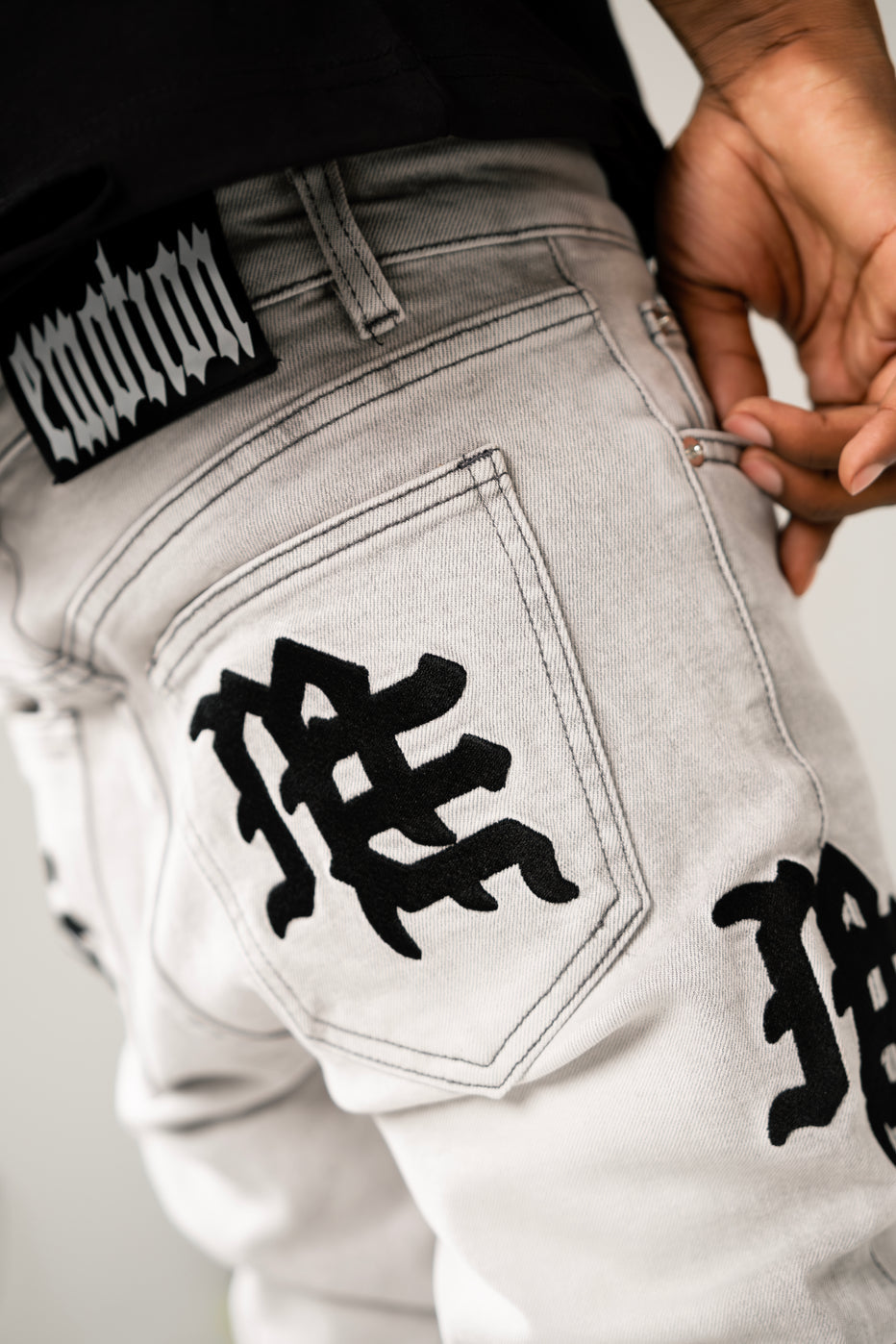 Mixes Emotions Monogram Denim Grey Wash
