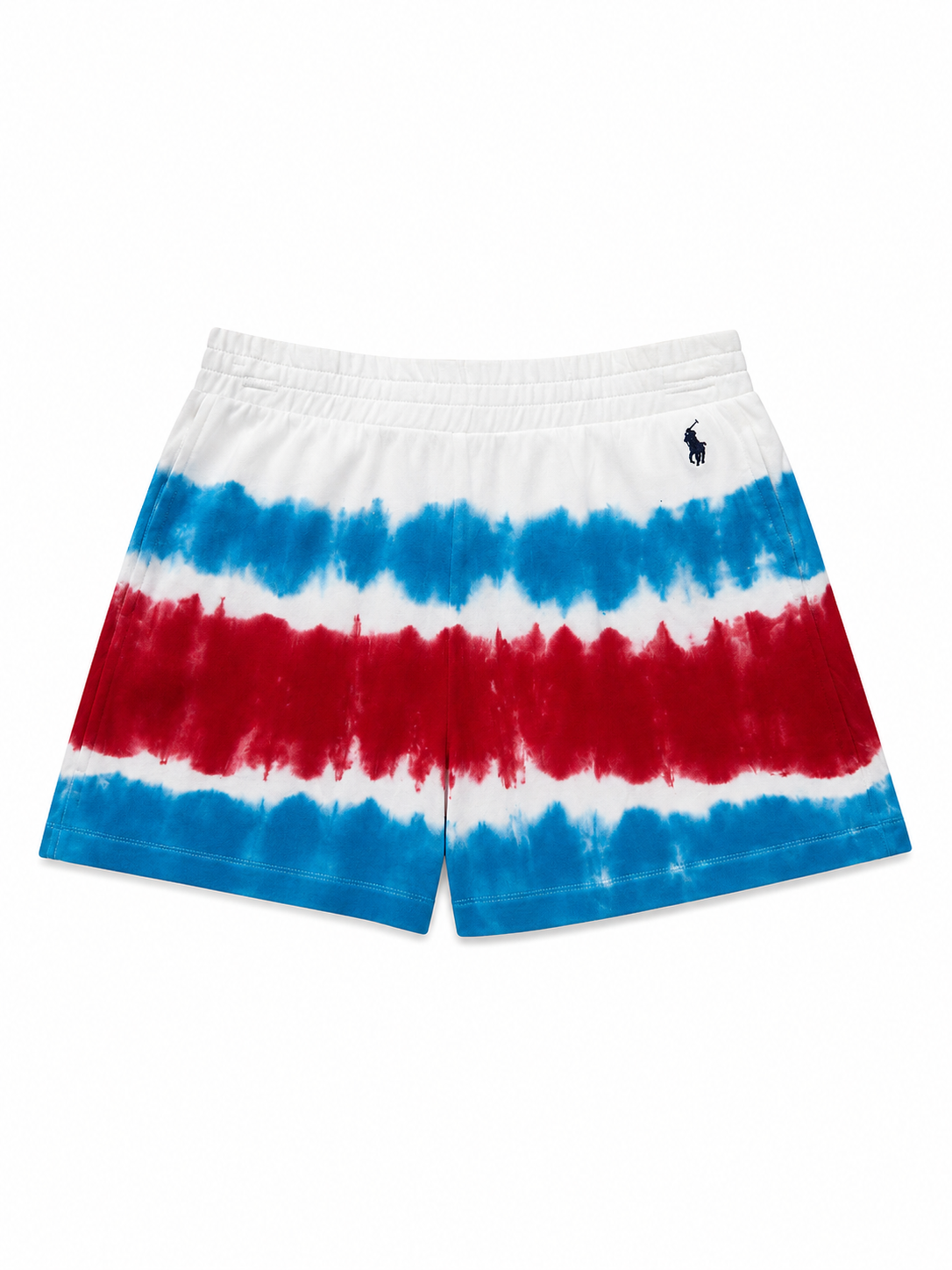 Polo Ralph Lauren Girls Tie-Dye Fleece Shorts Red White Blue | New with Tags