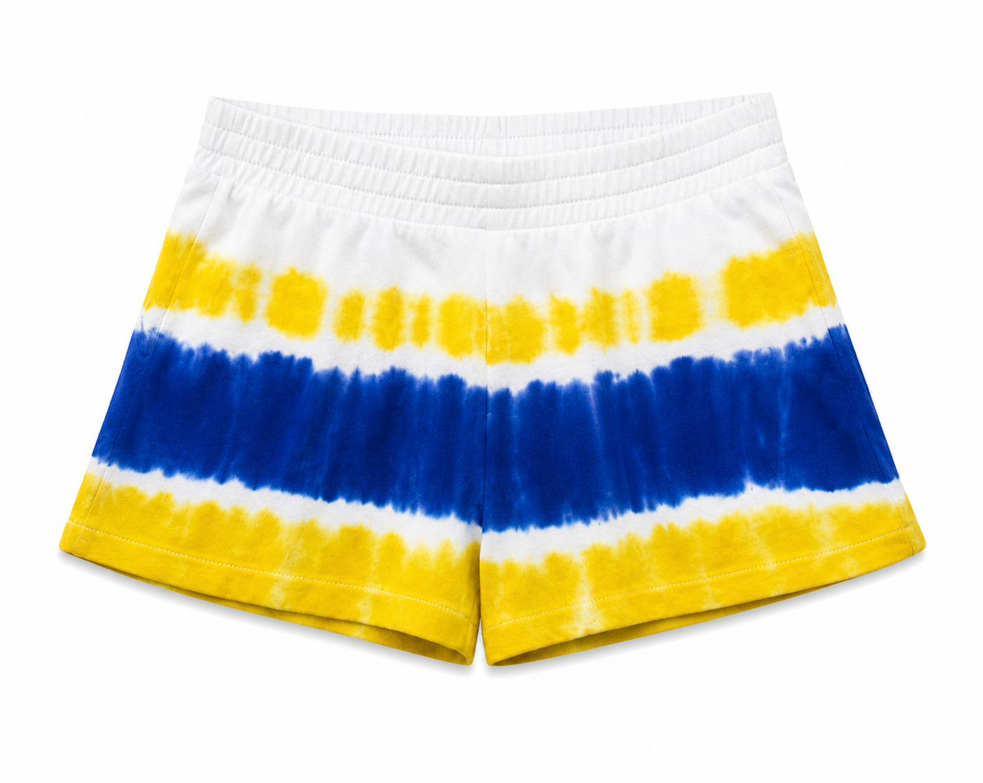 Polo Ralph Lauren Girls Tie-Dye Fleece Shorts Yellow Blue White