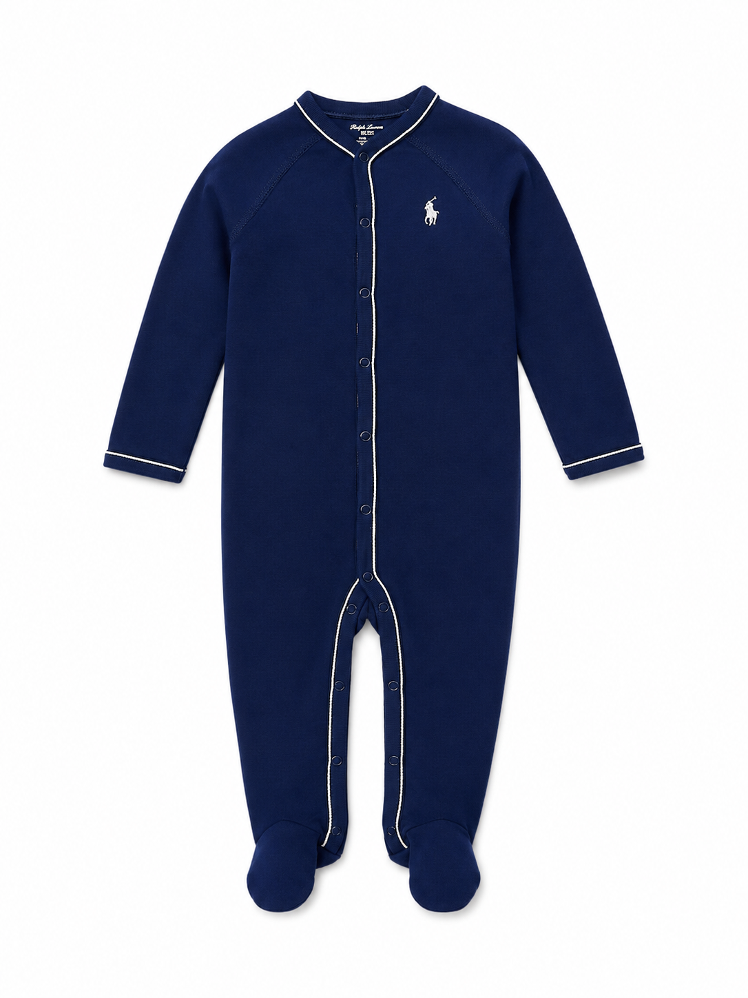 Polo Ralph Lauren Baby Boys Navy Cotton Footed Coverall Sleeper