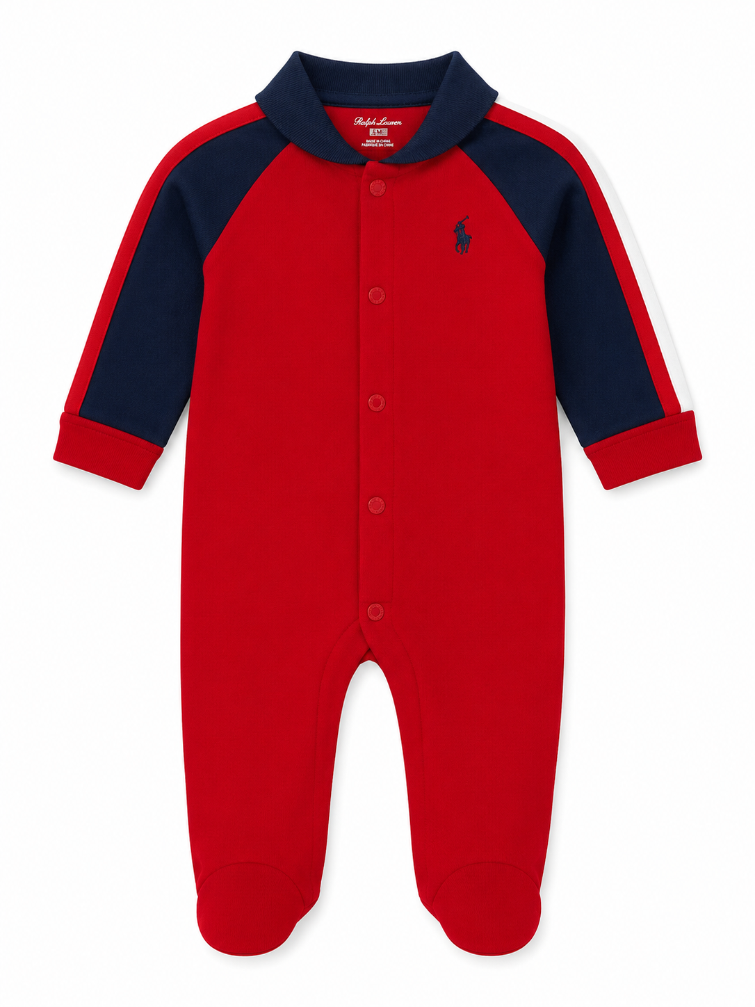 Polo Ralph Lauren Baby Boy Red Cotton Footed Coverall 6M