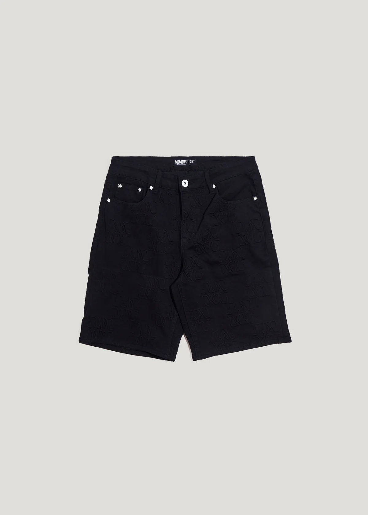 Memory lane MONOGRAM DENIM SHORT-BLACK RINSE