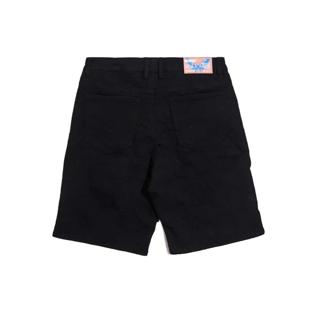 Memory lane MONOGRAM DENIM SHORT-BLACK RINSE