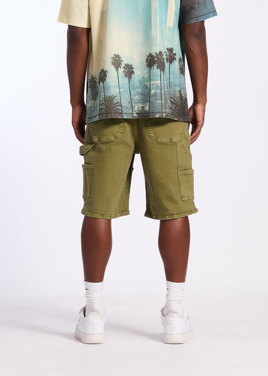 Memory Lane CARPENTER DENIM SHORT-OLIVE RINSE