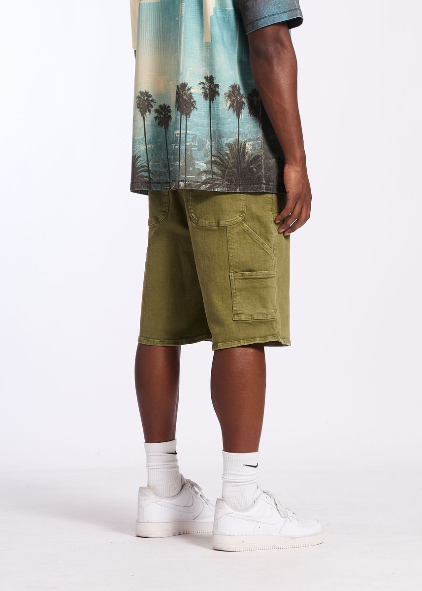 Memory Lane CARPENTER DENIM SHORT-OLIVE RINSE