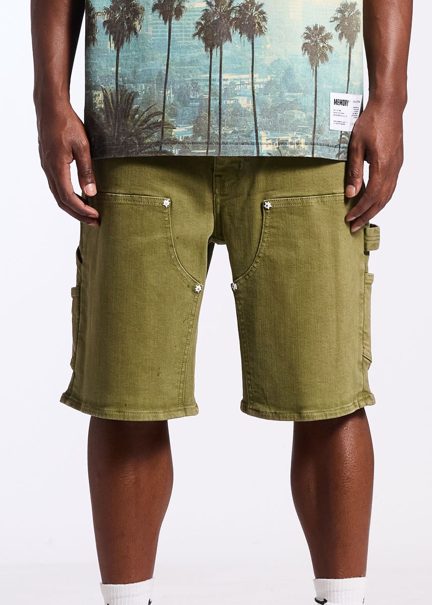 Memory Lane CARPENTER DENIM SHORT-OLIVE RINSE