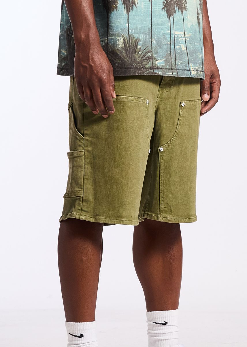 Memory Lane CARPENTER DENIM SHORT-OLIVE RINSE