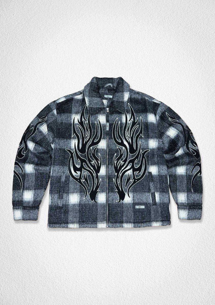 First Row midnight flame shacket - black/white