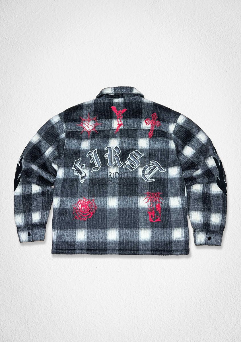 First Row midnight flame shacket - black/white