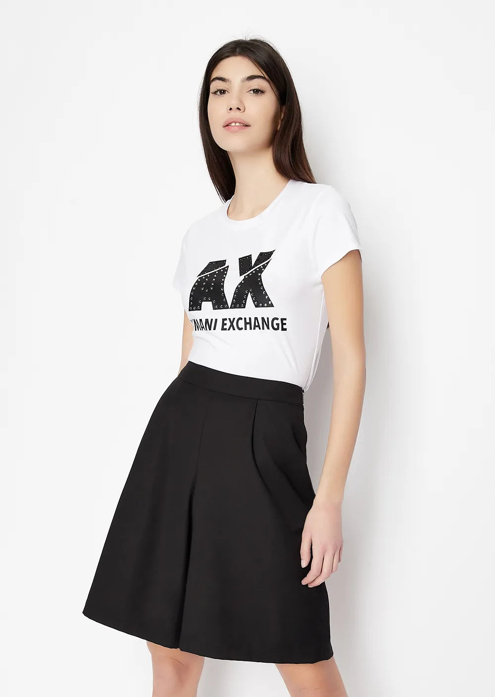 armani exchange white black women tshirts
