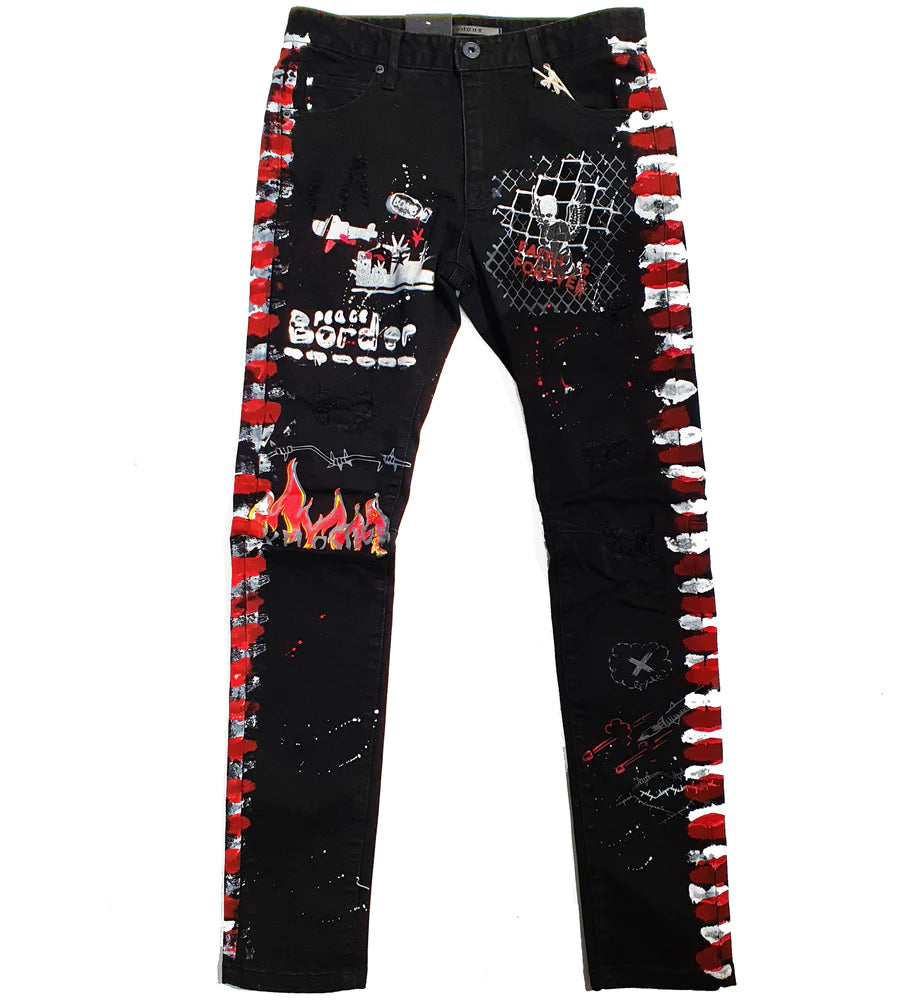 Kloud9 Black Red jeans