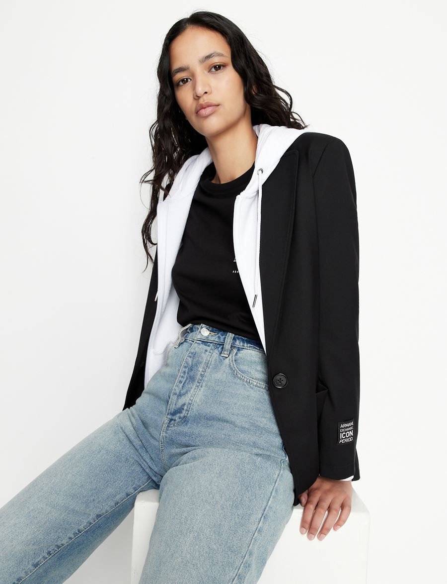 Armani Exchange ICON LOGO ZIP UP HOODED SWEATSHIRT