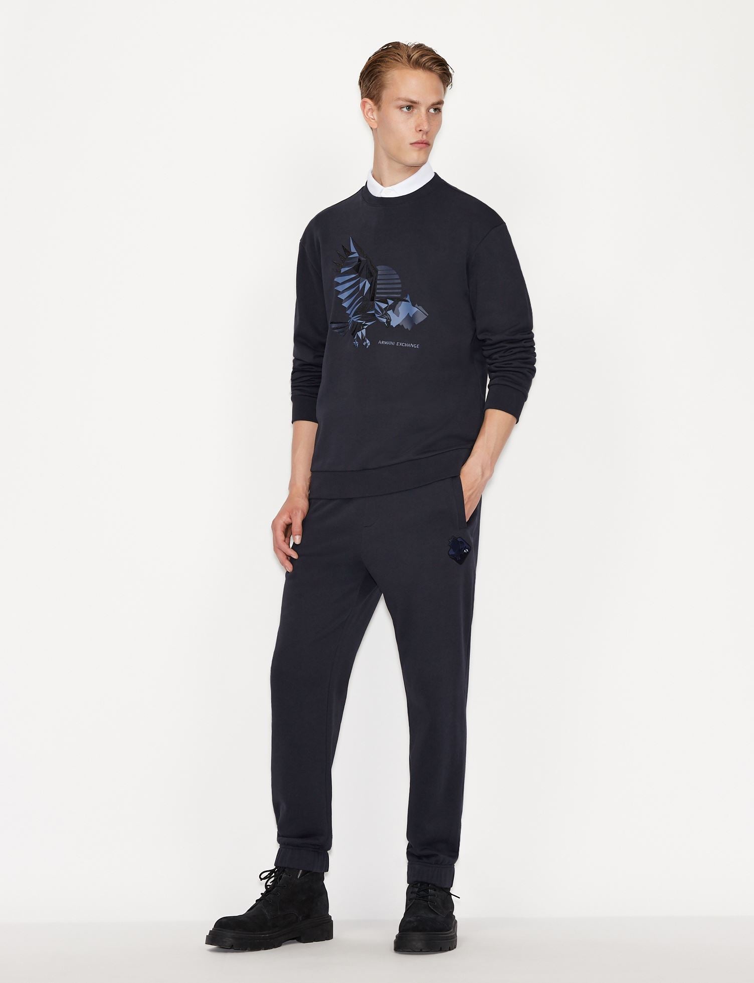 Armani exchange CREW NECK EAGLE SWEATSHIRT (navy/blue)