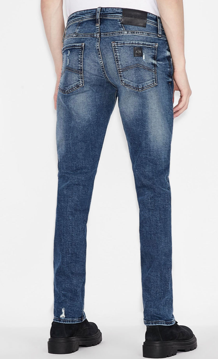 ARMANI EXCHANGE J14 INDIGO BLUE SKINNY JEANS