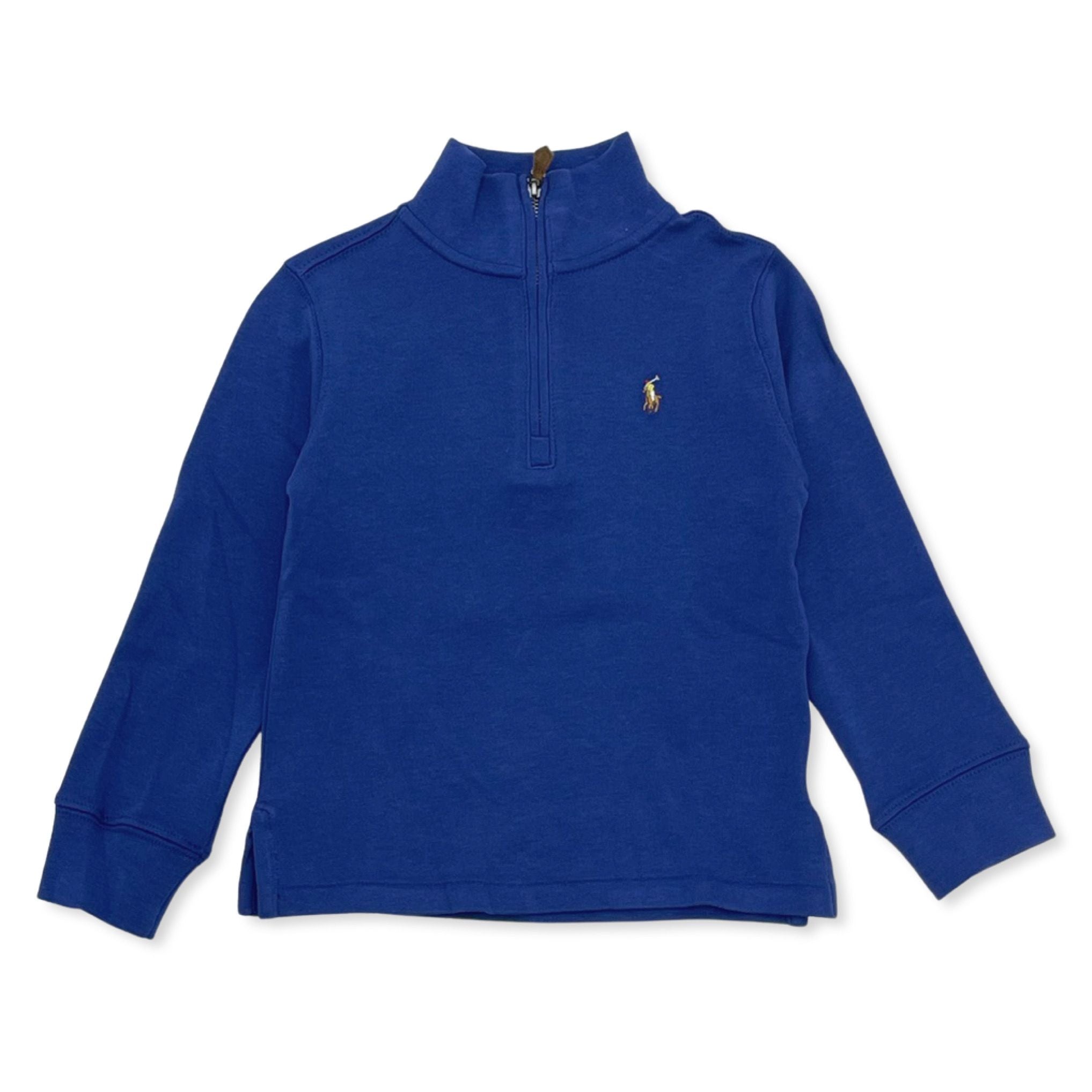 Polo Ralph Lauren KIDS Cotton Interlock Quarter-Zip Pullover (Navy