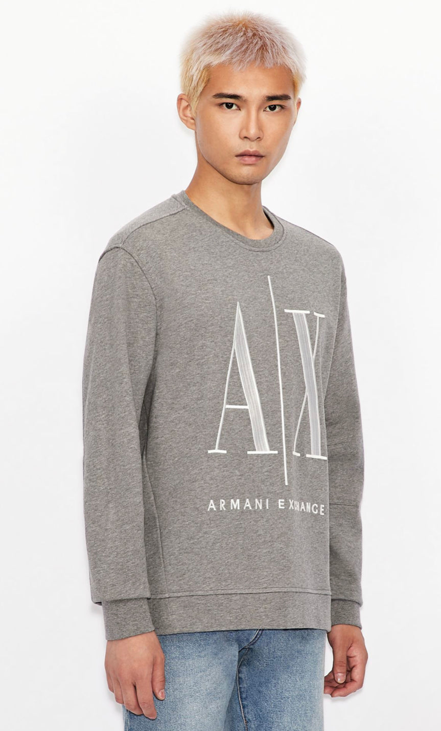ARMANI EXCHANGE ICON LOGO SWEATSHIRT GRAY