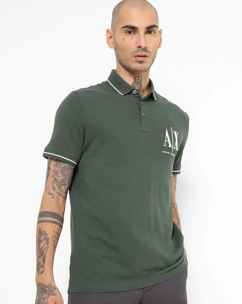 Armani Exchange Deep Forest Green Polo SHIRT Armani Exchange Deep Forest Green Polo SHIRT