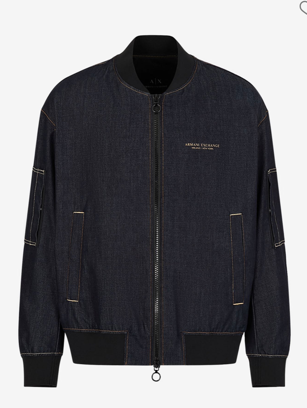 ARMANI EXCHANGE COTTON INDIGO DENIM JACKET