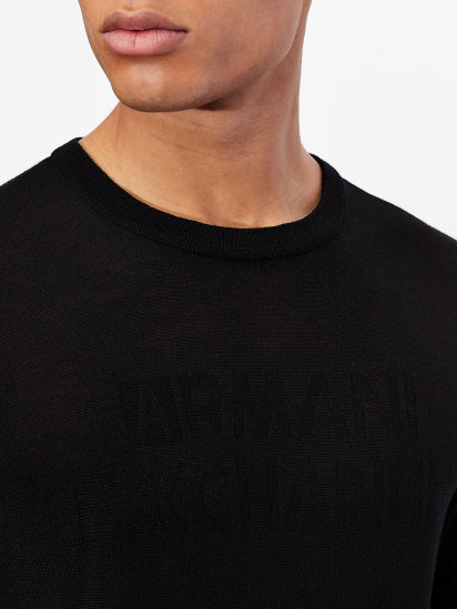 Armani Exchange Black Crew Neck Sweater in