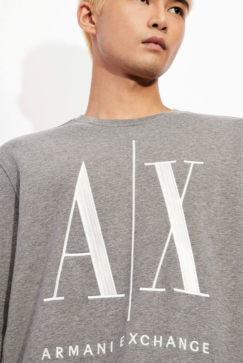 ARMANI EXCHANGE ICON LOGO SWEATSHIRT GRAY