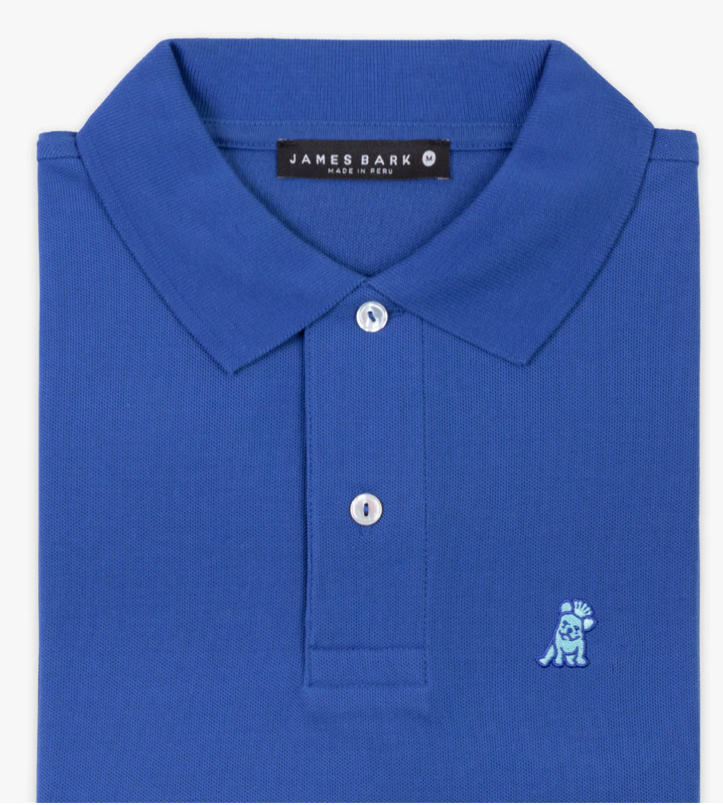 JAMES BARK Men's True Blue Regular Fit Polo Shirt - Blue Bark