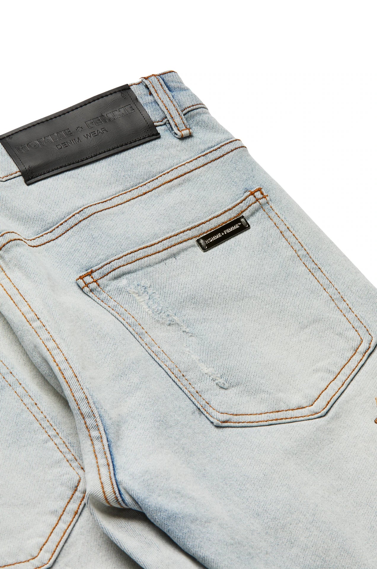 HOMME FEMME LETTERMAN DENIM BLUE WITH CHEETAH