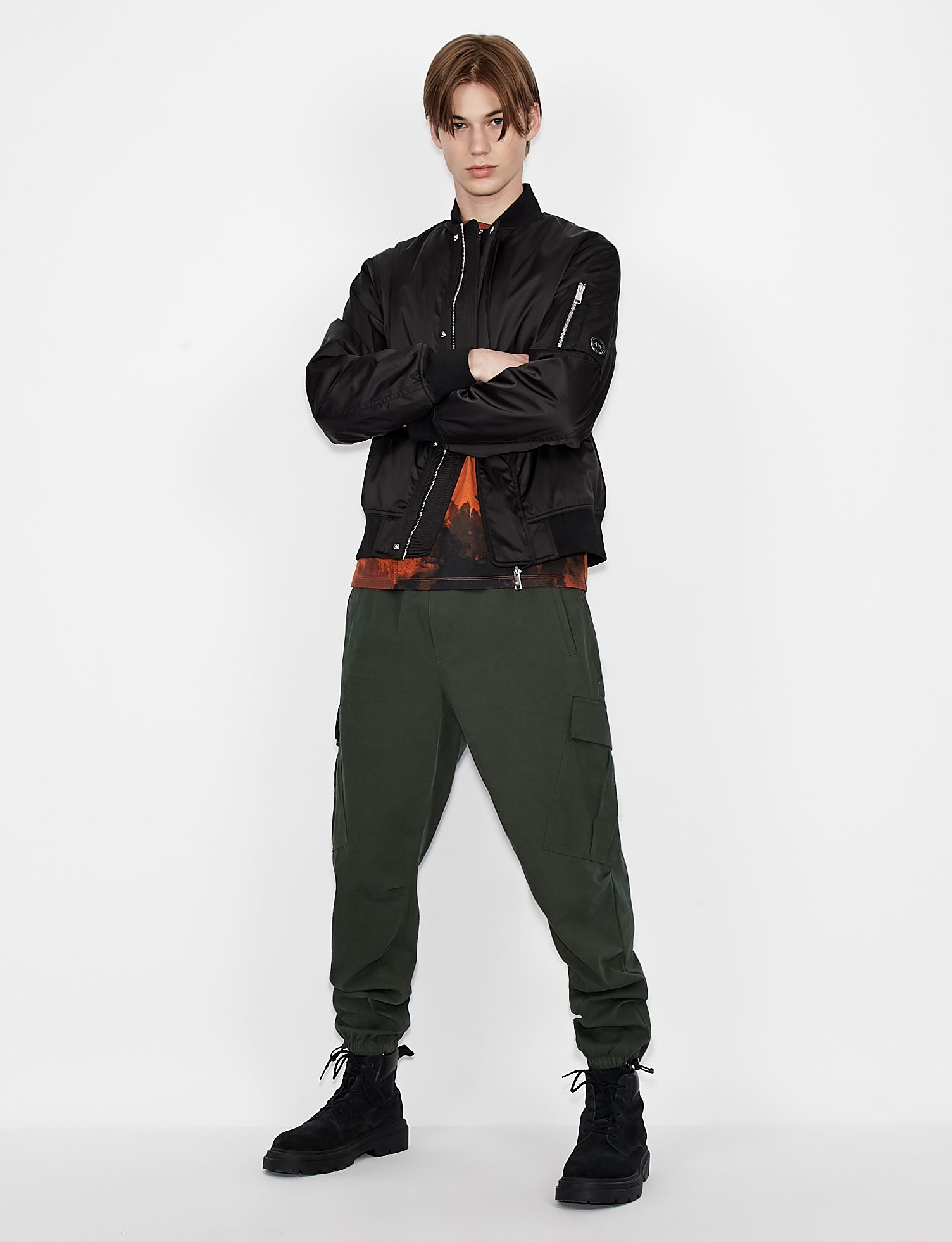 Armani Exchange forest green cargo pants