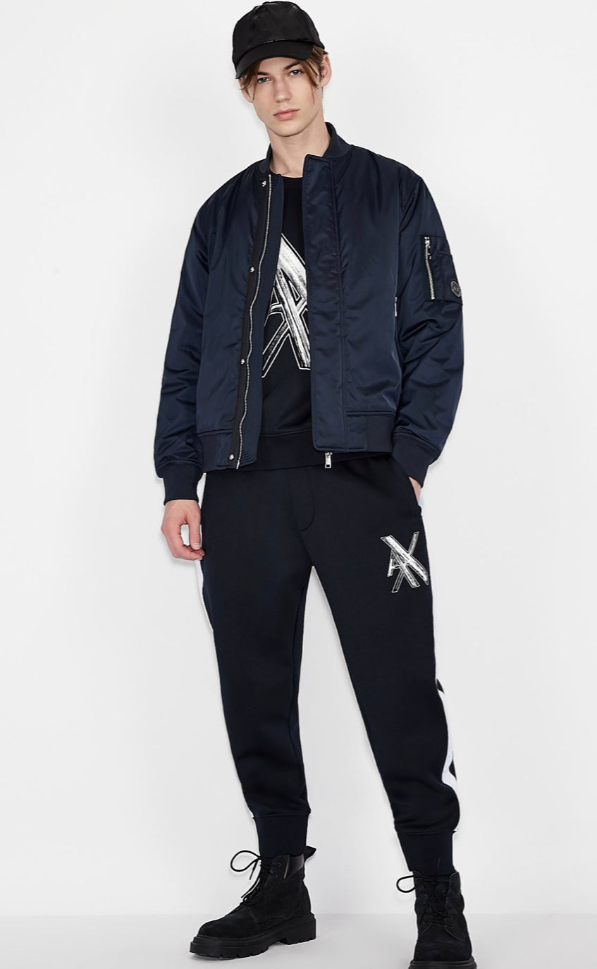 ARMANI EXCHANGE MACRO LOGO JOGGER SWEATPANTS (NAVY/BLUE)