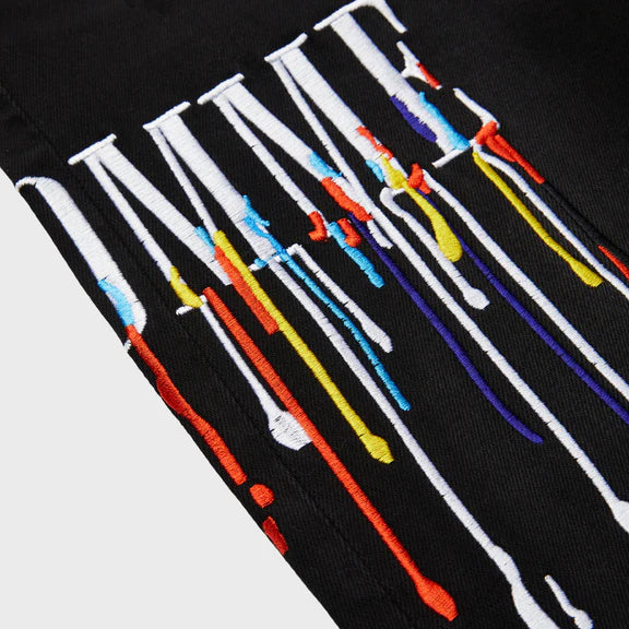 Homme femme LETTERMAN DRIP DENIM BLACK