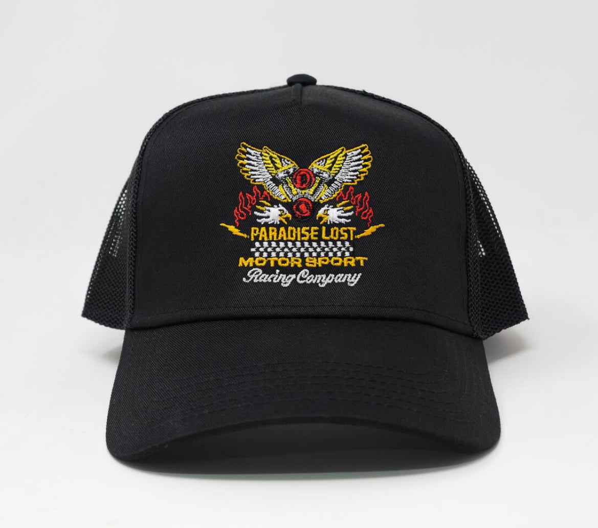 Paradise Lost MOTORSPORT SNAPBACK HAT BLACK