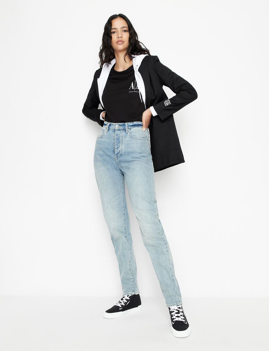 Armani Exchange ICON LOGO ZIP UP HOODED SWEATSHIRT