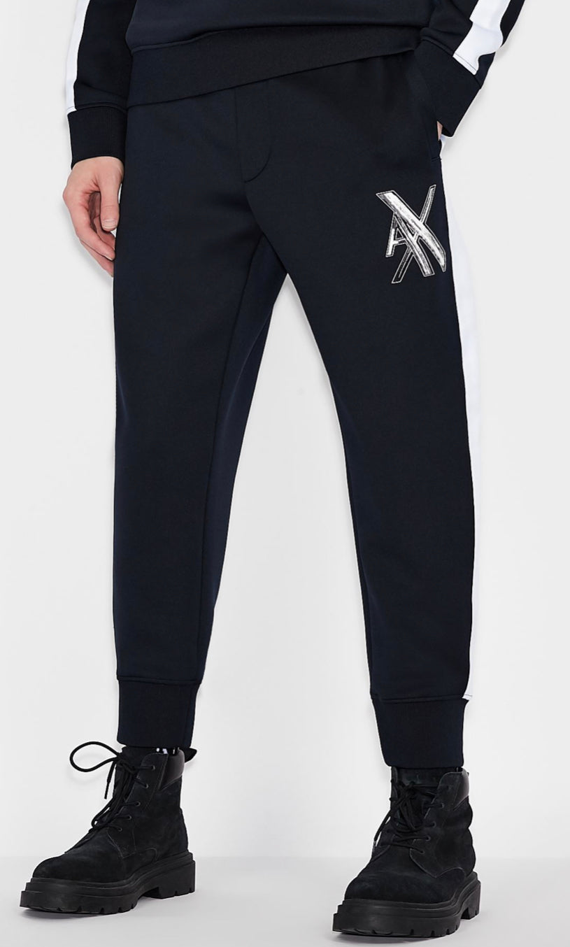 ARMANI EXCHANGE MACRO LOGO JOGGER SWEATPANTS (NAVY/BLUE)