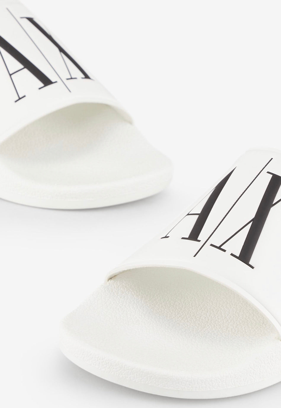 icon logo single strap sandals slides (white)