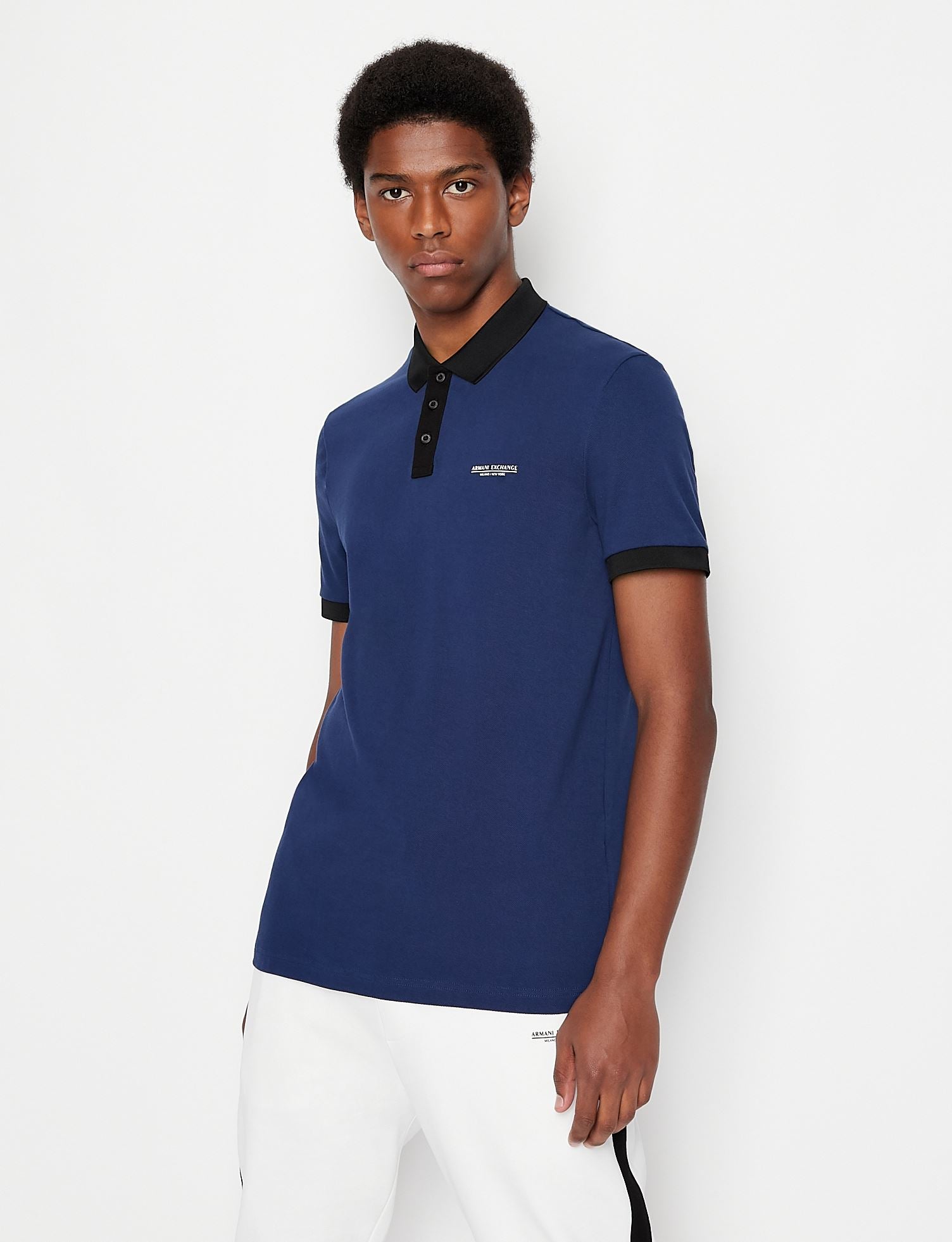 Armani Exchange Navy Black Polo Shirt
