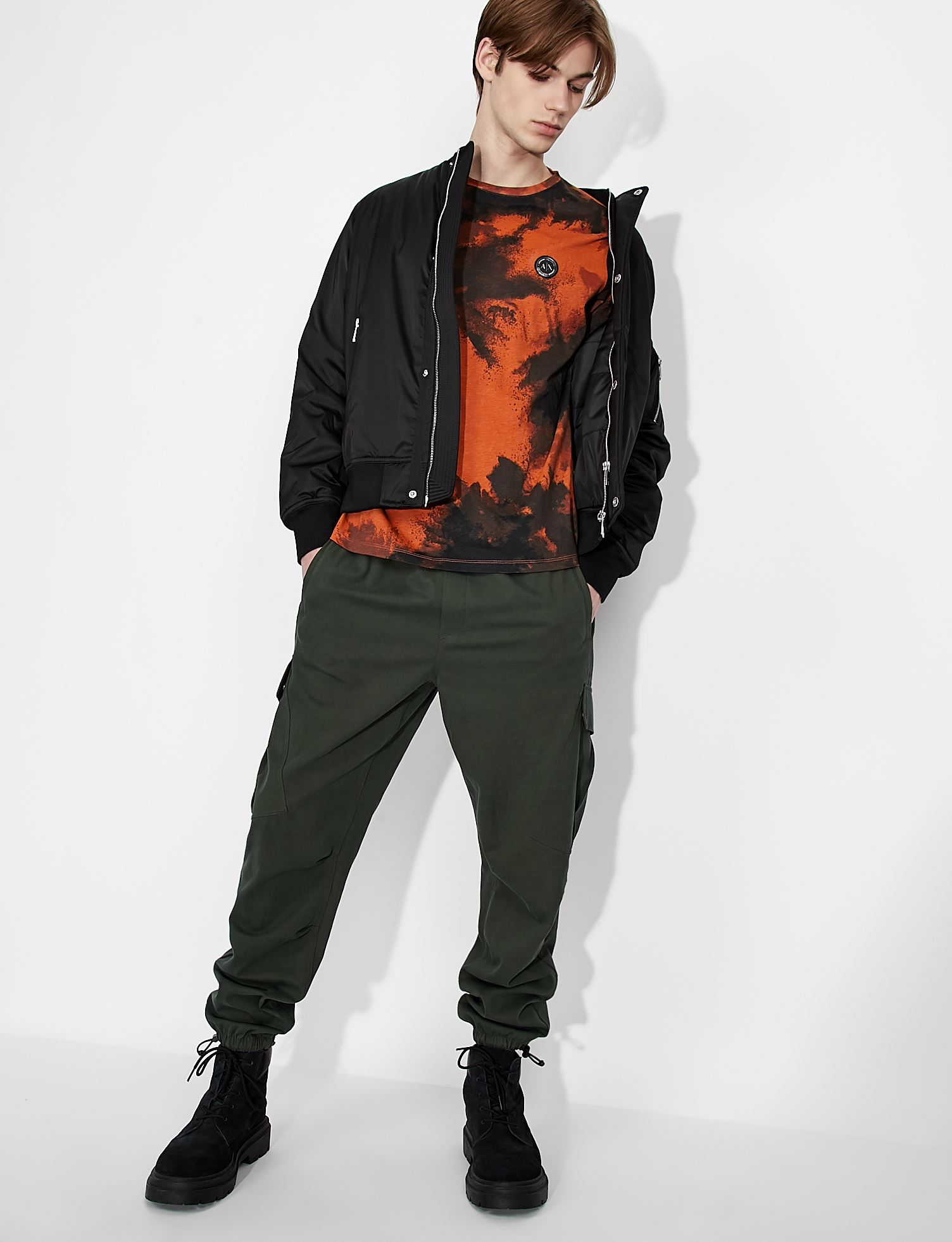 Armani Exchange forest green cargo pants