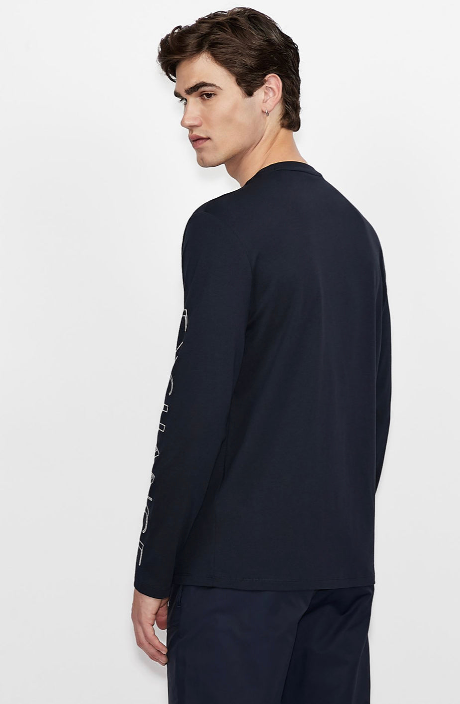 ARMANI EXCHANGE LONG SLEEVED PRINTED T-SHIRT NAVY/BLUE