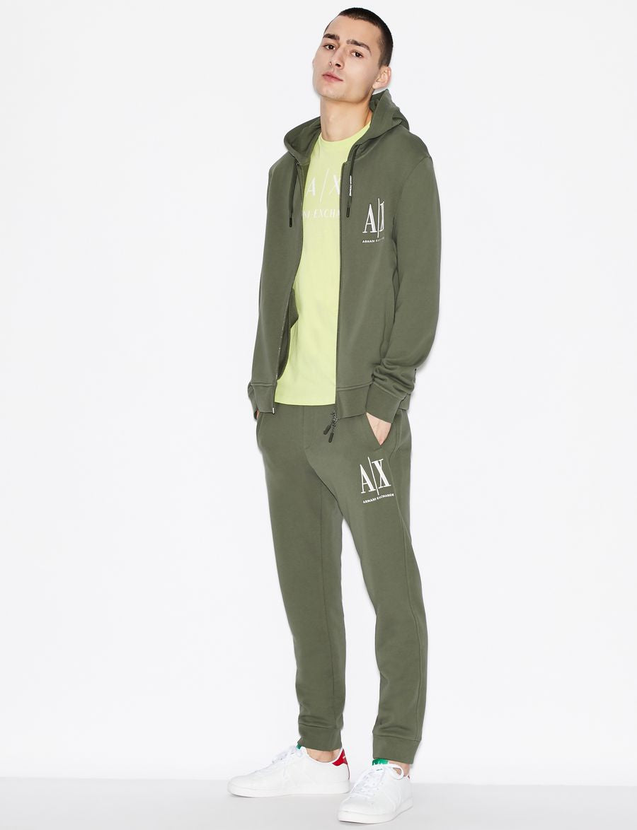 Armani Exchange ZIP-UP HOODED ICON LOGO SWEATSHIRT