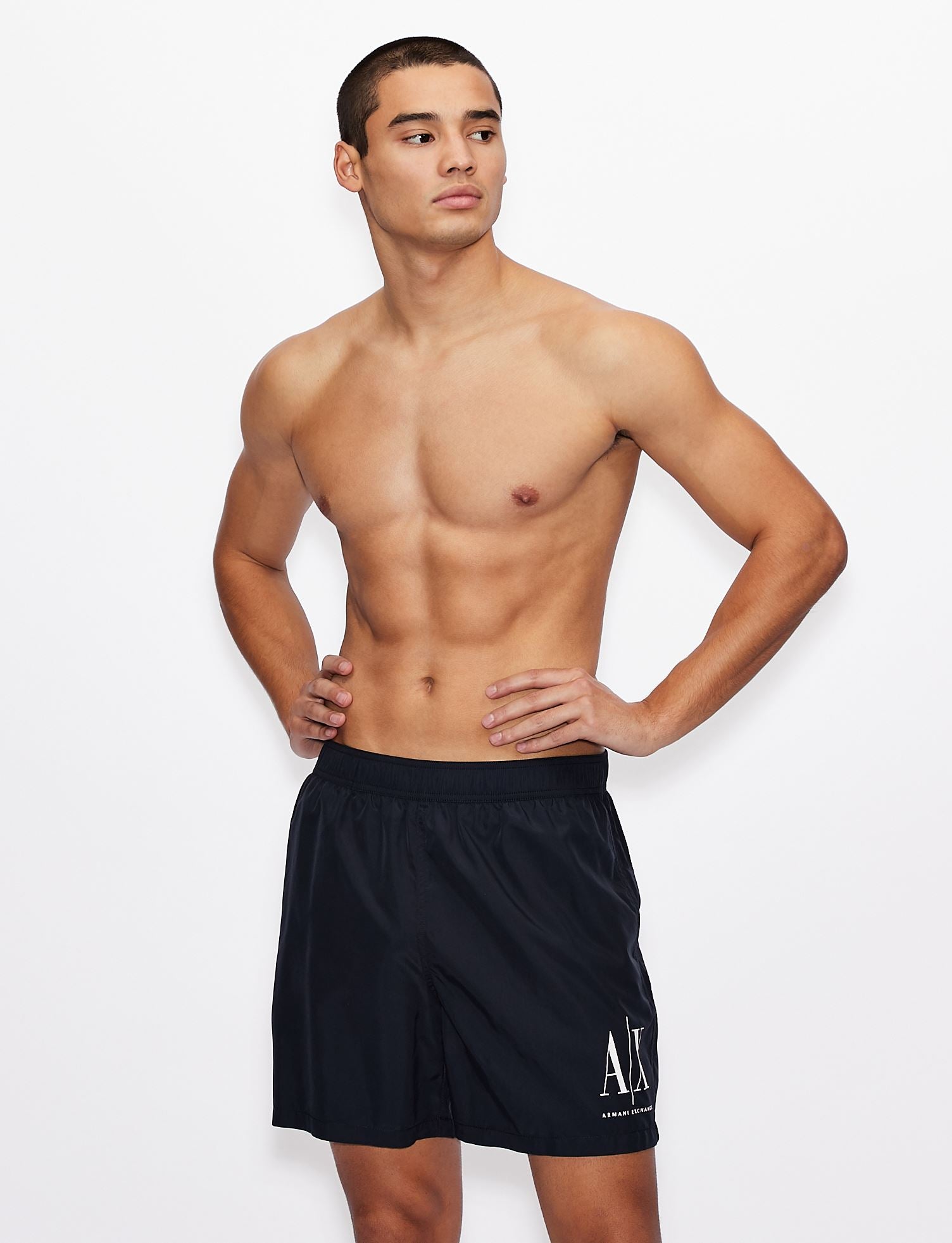 Armani exchange ICON LOGO SWIM SHORTS Black