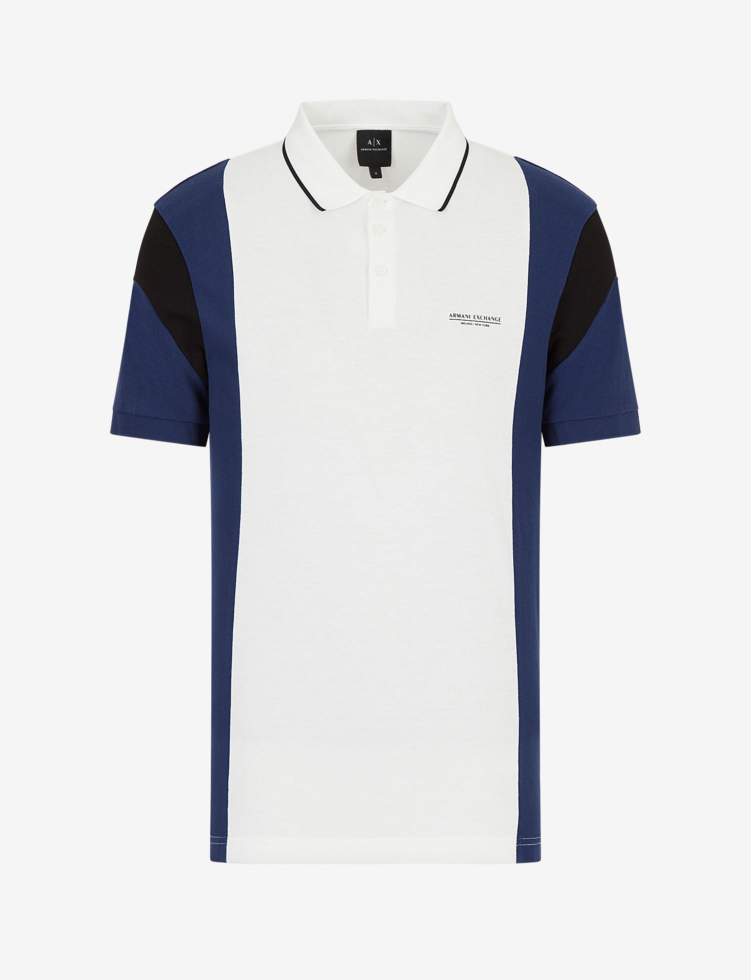 Armani Exchange Polo White Navy 3LZFLA ZJM5Z 85BM