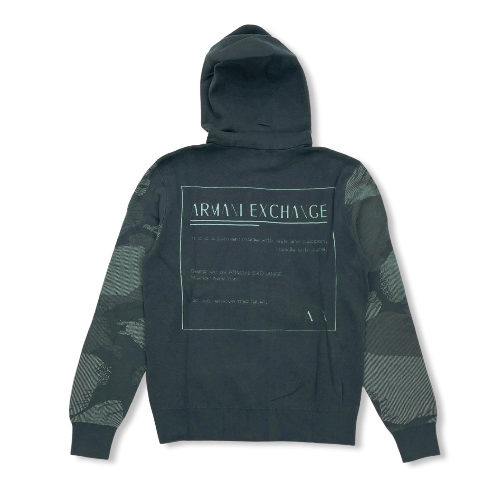 ARMANI EXCHANGE COTTON NYLON HOODIE GREEN (green)