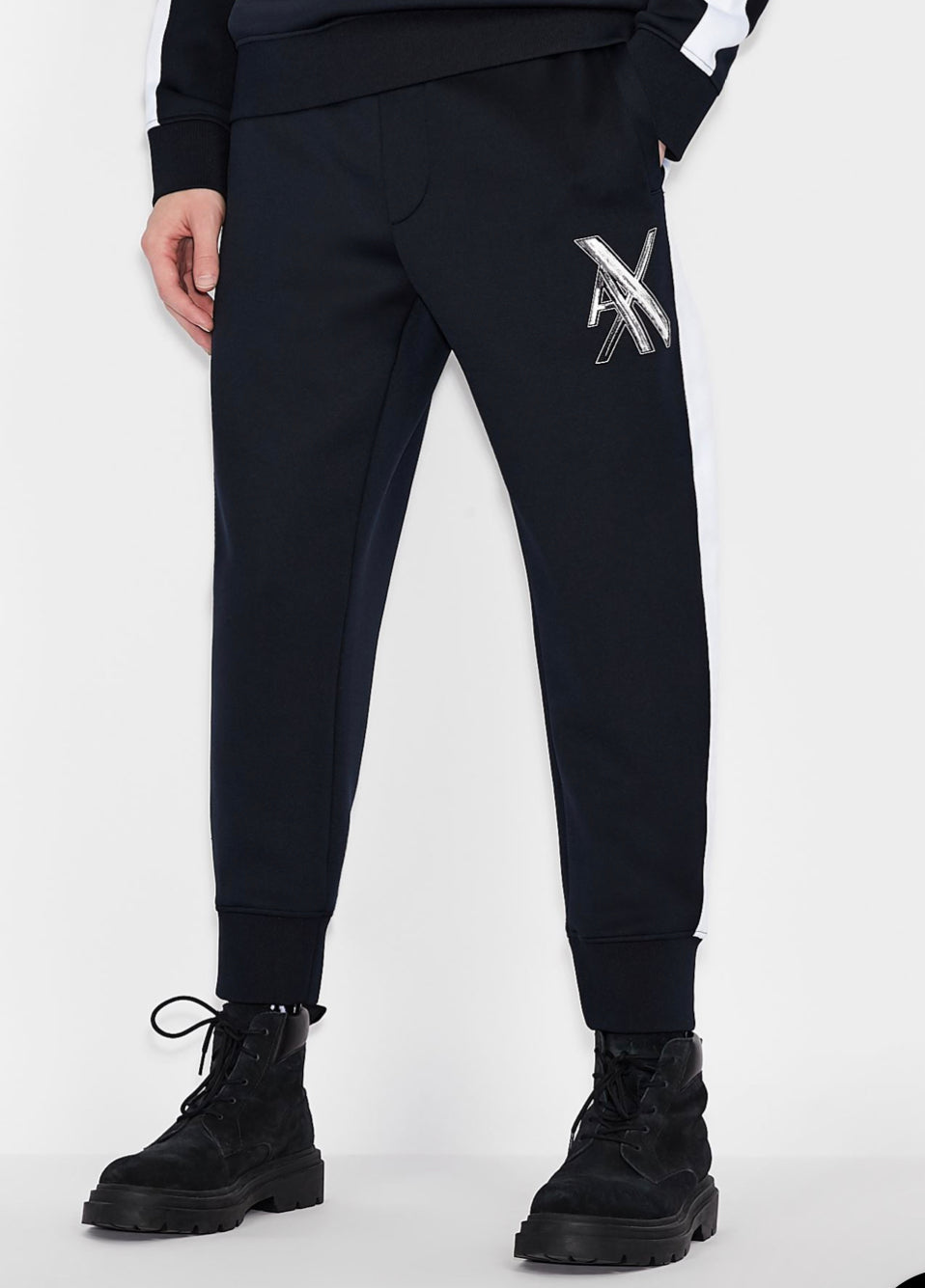 ARMANI EXCHANGE MACRO LOGO JOGGER SWEATPANTS (NAVY/BLUE)